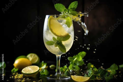 Hugo spritz alcoholic cocktail drink