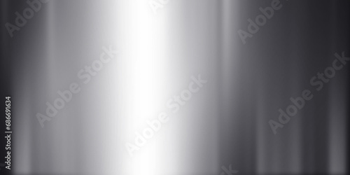 Silver foil background. Metal gradient shiny pattern. Chrome stainless surface with reflection. Glossy grey brushed material