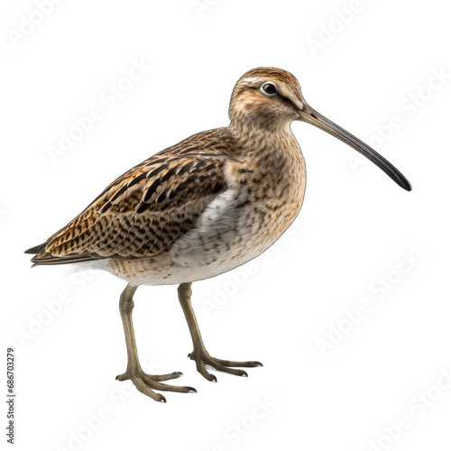 Wilsons Snipe isolated on transparent background