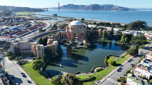 Palace Of Fine Arts At San Francisco In California United States. Megalopolis Downtown Cityscape. Business Travel. Palace Of Fine Arts At San Francisco In California United States. 