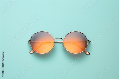 a pair of round sunglasses
