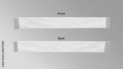 scarf mockup front and back side on grandient white to gray background