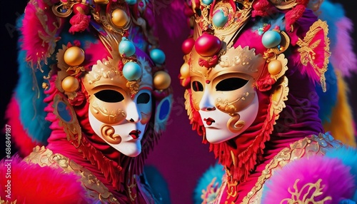 masks suitable for carnival suitable as a background