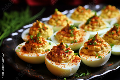 Classic Deviled Eggs with Paprika Sprinkle