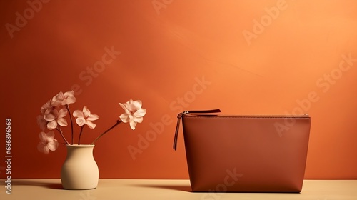 Generative AI : womens leather purse isolated on white background
