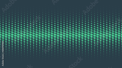 Parallelogram Halftone Dynamic Seamless Straight Line Border Eye Catch Abstract Background. Modern Half Tone Striking Pattern Conceptual Turquoise Texture. Futuristic Abstraction Teal Green Wallpaper