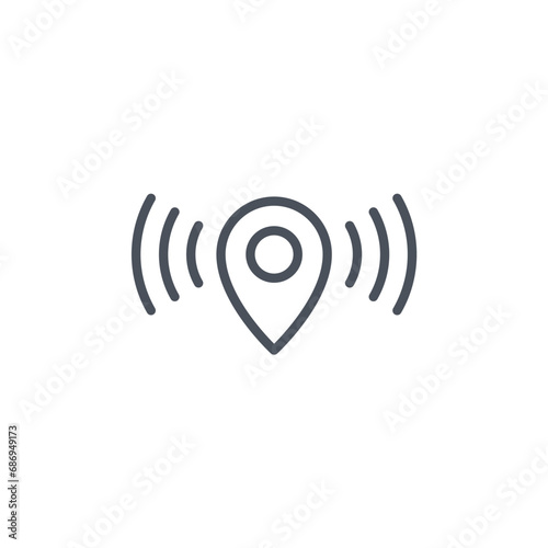 Vector sign of the gps signal symbol isolated on a white background. icon color editable.