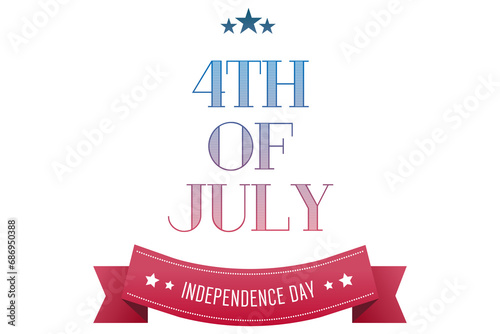 Digital png illustration of 4th of july independence day decorative text on transparent background