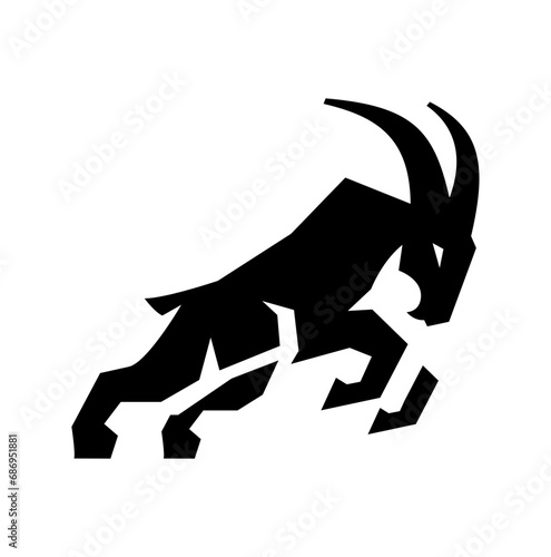 modern goat jump logo illustration