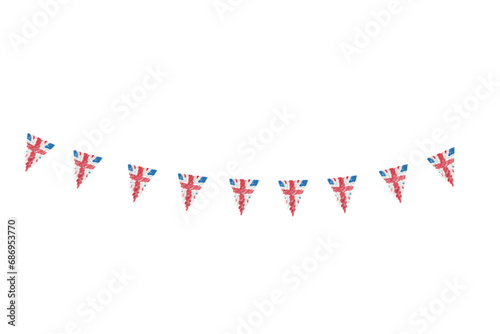 Digital png illustration of flags with flag of uk on transparent background
