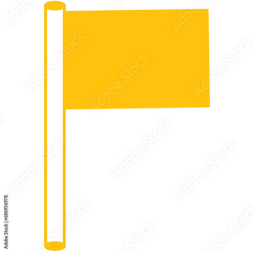 Digital png illustration of yellow flag on transparent background