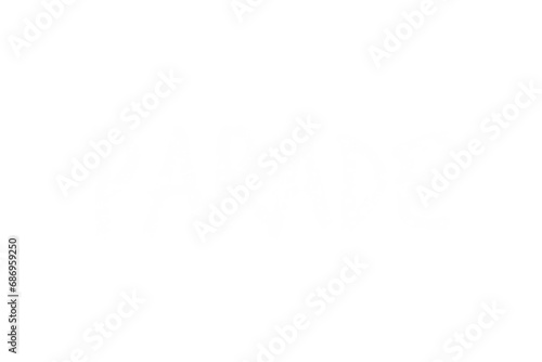 Digital png white text of parade on transparent background