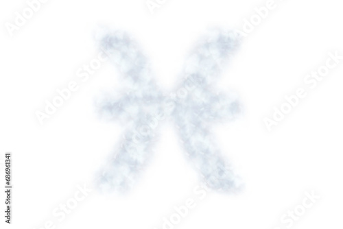 Digital png illustration of cloud forming symbol on transparent background