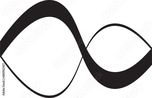 Digital png illustration of black curvy lines with copy space on transparent background