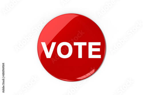 Digital png illustration of vote text in red circle on transparent background