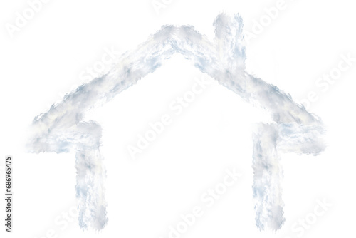 Digital png illustration of white house symbol on transparent background