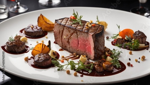 "Steak Symphony: Culinary Elegance in Monochrome"
