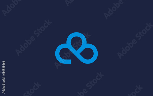 letter b with clouds logo icon design Vector design template inspiration