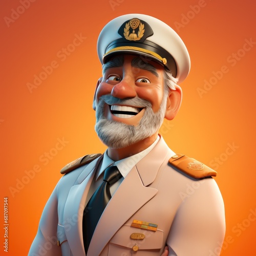 3D Cute Cartoon Character of Captain
