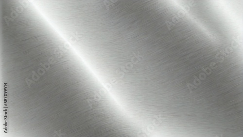 Close-up of brushed silver metal with a smooth texture and a subtle reflective sheen, ideal for sleek designs