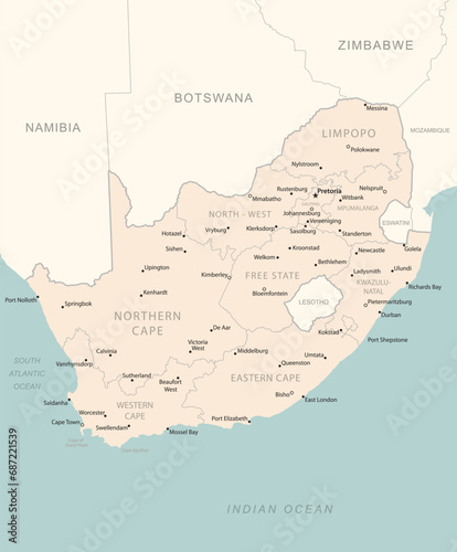 South Africa - detailed map with administrative divisions country.