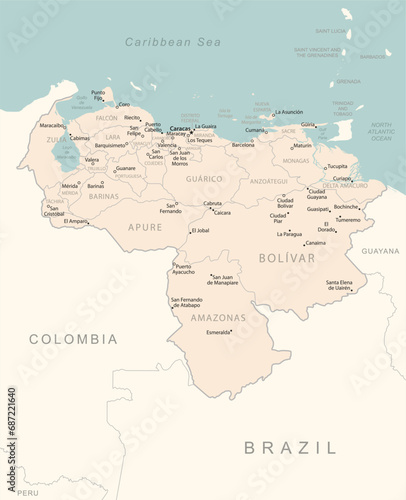 Venezuela - detailed map with administrative divisions country.