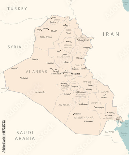 Iraq - detailed map with administrative divisions country.