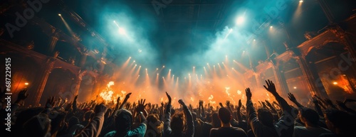 Amidst the flashing flare and pulsing beats, a sea of excited concert-goers swarms towards the stage, eager to lose themselves in the euphoria of live music