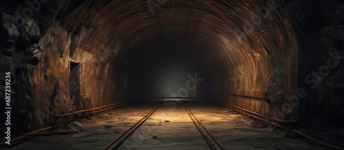 Tunnel with a track Copy space image Place for adding text or design