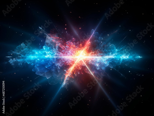 An awe-inspiring depiction of the Big Bang, the explosive event that marked the beginning of the universe's expansion.
