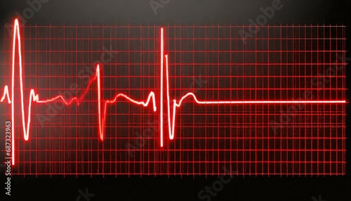 cardiogram cardiograph oscilloscope screen red illustration background