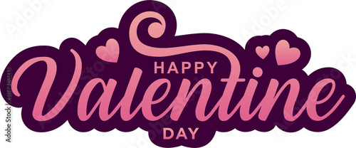 Valentines day script with heart pattern and typography of happy valentines day text