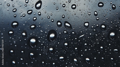 Water drops on glass texture. Generative AI