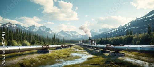 Oil pipeline in northern Alaska