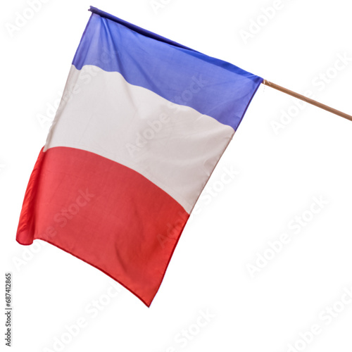 drapeau français sur fond blanc 