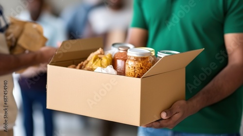 Volunteering and Giving Food Donations in a Box