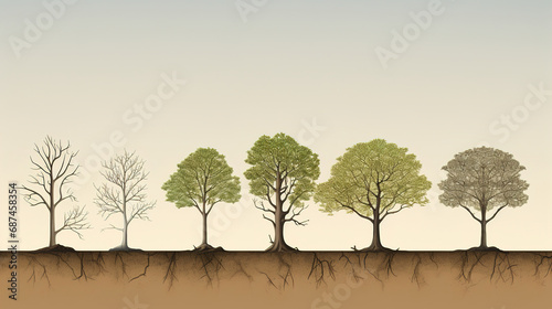 tree plantation concept. Generative Ai