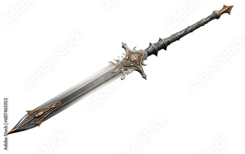 Medieval Falchion European Blade Heritage on a White or Clear Surface PNG Transparent Background