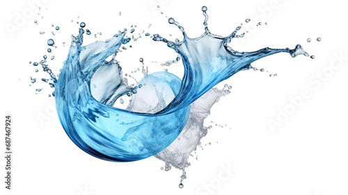 Realistic Blue water wave isolated on a white background.