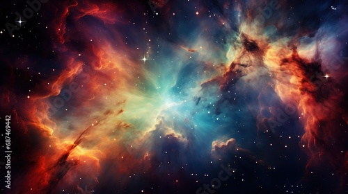 Cosmic Nebula and Starfield