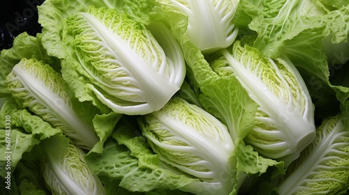 Macro shot of the texture of fresh Chinese cabbage