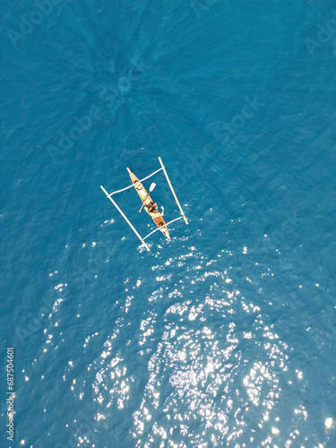 Indonesia Alor - Drone view Pura Island Sea nomads - Bajau - Fishing