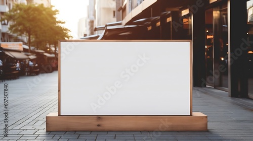 Signboard shop or restaurant. Mock up. Rectangular shape : Generative AI