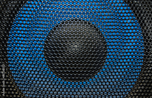 speaker on blue background