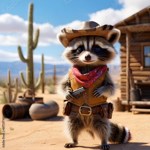 The Fluffy Raccoon Cowboy Western Desert Saloon Gun is a gun that is specifically designed for cowboys who want to shoot raccoons. It is a very powerful gun that can kill a raccoon with one shot. It i