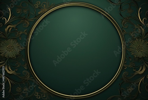 a green background with a black floral design,