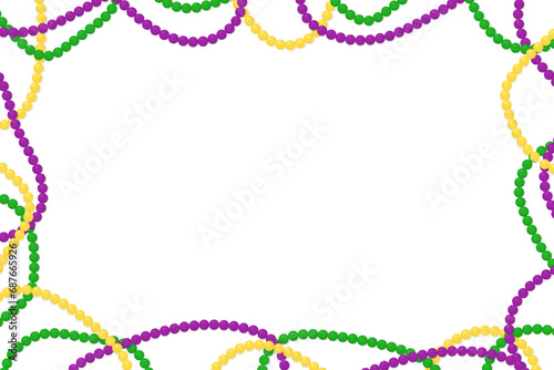 Mardi Gras background with colorful beads