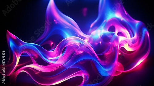 An abstract background with blue and purple curves, creating a dynamic and futuristic composition with a touch of electric flame