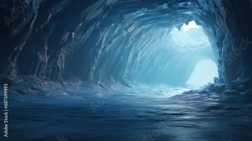 Blue ice cave UHD wallpaper