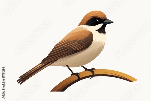 Sparrow icon on white background